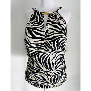 NWT Lauren Ralph Lauren black label tankini top swimwear animal print women 20W